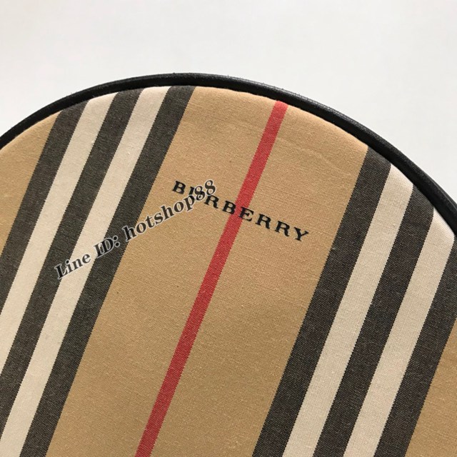 Burberry專櫃經典格紋條紋圓餅迷你包 巴寶莉圓餅最新斜背包 yxb1515